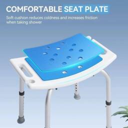 KORVIXA Adjustable Shower Stool Bath Chair in Silver - thumbnail 4