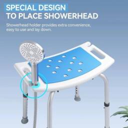 KORVIXA Adjustable Shower Stool Bath Chair in Silver - thumbnail 5