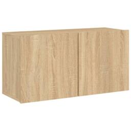 Berkfield Home 5 Piece TV Wall Units Sonoma Oak Engineered Wood in Light Oak - thumbnail 6