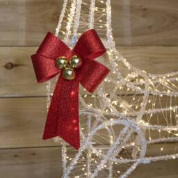 Samuel Alexander 1.48m Acrylic Deer Decoration with Red Bow & 940 Warm White LEDs - thumbnail 8