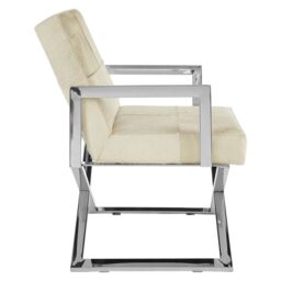 Orsina Contemporary Design Cross Base Chair, Comfortable Occasional Arm Chair, Durable Constructed Accent Armchair in Grey - thumbnail 4