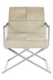Orsina Contemporary Design Cross Base Chair, Comfortable Occasional Arm Chair, Durable Constructed Accent Armchair in Grey - thumbnail 6