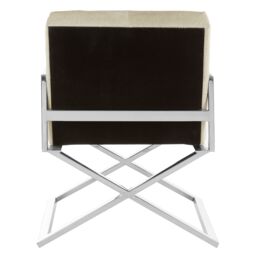 Orsina Contemporary Design Cross Base Chair, Comfortable Occasional Arm Chair, Durable Constructed Accent Armchair in Grey - thumbnail 5