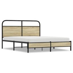 Berkfield Home Bed Frame without Mattress 160x200 cm Sonoma Oak Engineered Wood in Brown - thumbnail 2