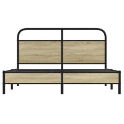 Berkfield Home Bed Frame without Mattress 160x200 cm Sonoma Oak Engineered Wood in Brown - thumbnail 5