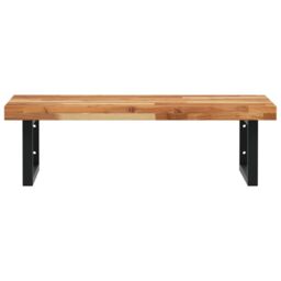 Berkfield Home Basin Shelf Wall Mounted Steel & Solid Wood Acacia in Brown - thumbnail 4