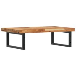 Berkfield Home Basin Shelf Wall Mounted Steel & Solid Wood Acacia in Brown - thumbnail 6