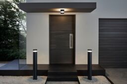 Loops 2 PACK IP44 Outdoor Wall Light Black Aluminium Round 11W LED Porch Lamp - thumbnail 3