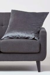 Homescapes Luxury Velvet Cushion Cover in Grey - Size: 45 cm x 45 cm - thumbnail 2