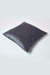 Homescapes Luxury Velvet Cushion Cover in Grey - Size: 45 cm x 45 cm - thumbnail 4