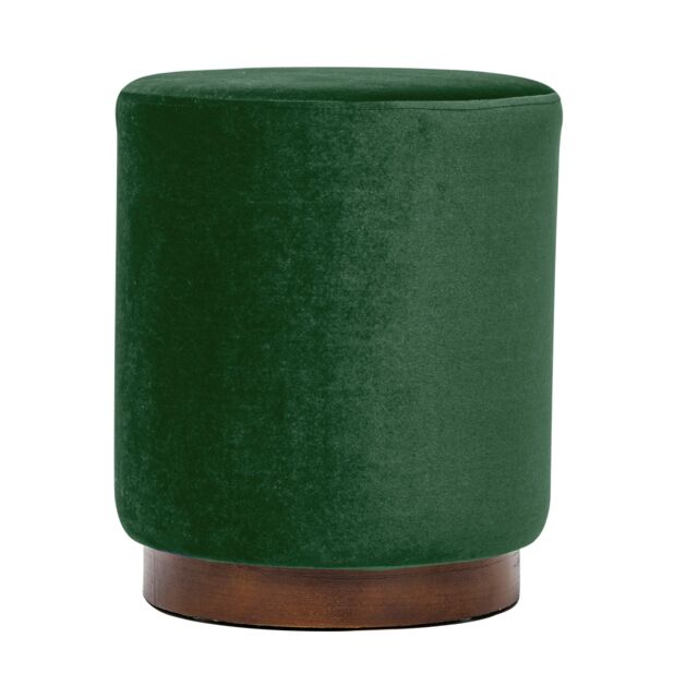 Nordlys Brown Wooden Base Living Room Pouf in Green - image 1