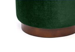 Nordlys Brown Wooden Base Living Room Pouf in Green - thumbnail 6