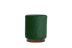 Nordlys Brown Wooden Base Living Room Pouf in Green - thumbnail 3
