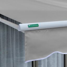 Primrose Awnings Half Cassette Patio Awning Retractable Canopy Manual Shade 3.5m x 2.5m in Silver - thumbnail 6
