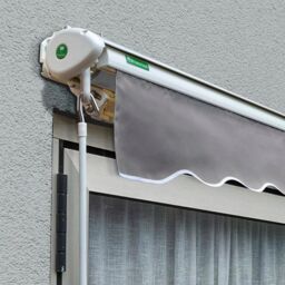 Primrose Awnings Half Cassette Patio Awning Retractable Canopy Manual Shade 3.5m x 2.5m in Silver - thumbnail 2