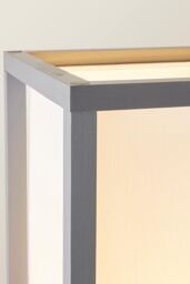 ValueLights Struttura Wooden Shelving Floor Lamp with Fabric Shade in Grey - thumbnail 4