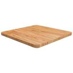 Berkfield Home Square Table Top Light Brown 50x50x2.5cm Treated Solid Wood Oak - Size: 50x50x2.5 cm - thumbnail 2