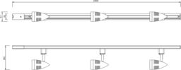 Netlighting TRKSP4 1 Metre Tracklight Kit Black 230V IP20 3x50W - thumbnail 2