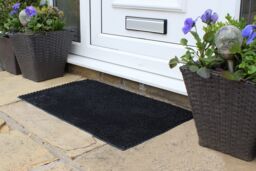 JVL Black Rubber Condor Astro Turf Effect Doormat 45x75cm - Size: 45 cm x 75 cm - thumbnail 2