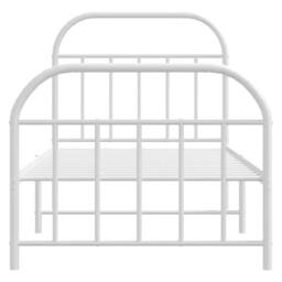 Berkfield Home Metal Bed Frame with Headboard & Footboard White 90x190 cm Single - thumbnail 6