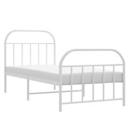 Berkfield Home Metal Bed Frame with Headboard & Footboard White 90x190 cm Single - thumbnail 5
