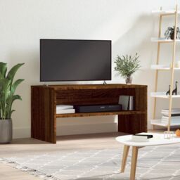 Berkfield Home TV Cabinet Brown Oak 80x40x40 cm Engineered Wood - Size: 80 x 40 x 40 cm - thumbnail 1