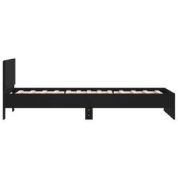 Berkfield Home Bed Frame without Mattress with Headboard Black 100x200 cm - thumbnail 6