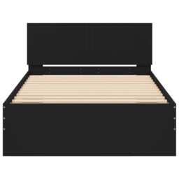 Berkfield Home Bed Frame without Mattress with Headboard Black 100x200 cm - thumbnail 5