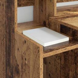 Berkfield Home Modern Desk with Desk Lamps with Shelf with Storage Old wood Engi in Brown - thumbnail 5