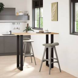 Berkfield Home Coffee Table Legs U-Shaped 2 pcs Black 50x(110-111) cm Steel - thumbnail 2