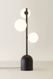 ValueLights Marlow Opaque Glass Globe 3 Way Table Lamp & Bulb in Black - thumbnail 3