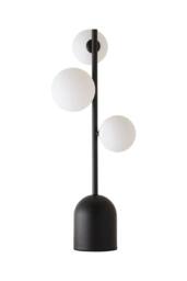 ValueLights Marlow Opaque Glass Globe 3 Way Table Lamp & Bulb in Black - thumbnail 6