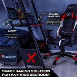 X Rocker Armada Bunk Bed with Gaming Desk & Mattress Included in Black - Size: Single - thumbnail 3