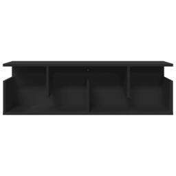 Berkfield Home Wall Cabinet 100x20x30 cm Black Engineered Wood - Size: 100 x 20 x 30 cm - thumbnail 4