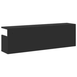 Berkfield Home Wall Cabinet 100x20x30 cm Black Engineered Wood - Size: 100 x 20 x 30 cm - thumbnail 6
