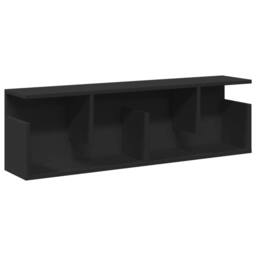 Berkfield Home Wall Cabinet 100x20x30 cm Black Engineered Wood - Size: 100 x 20 x 30 cm