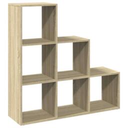 Berkfield Home Room Divider Bookcase¬†3-Tier Sonoma Oak 99x29x99 cm Engineered Wood in Light Brown - Size: 99 x 29 x 99 cm - thumbnail 3