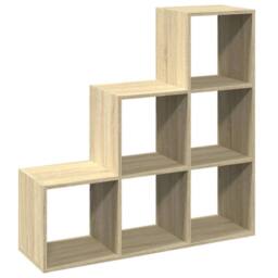 Berkfield Home Room Divider Bookcase¬†3-Tier Sonoma Oak 99x29x99 cm Engineered Wood in Light Brown - Size: 99 x 29 x 99 cm - thumbnail 7