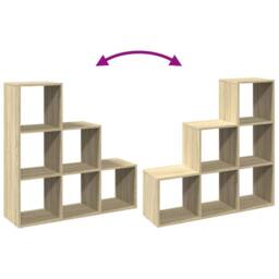 Berkfield Home Room Divider Bookcase¬†3-Tier Sonoma Oak 99x29x99 cm Engineered Wood in Light Brown - Size: 99 x 29 x 99 cm - thumbnail 8