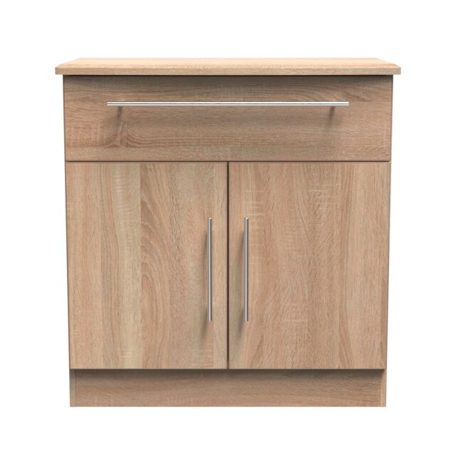 Ready Assembled 2 U Carlton 1 Drawer 2 Door Sideboard (Ready Assembled) in Light Oak - Size: Medium - image 1
