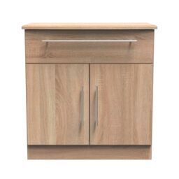 Ready Assembled 2 U Carlton 1 Drawer 2 Door Sideboard (Ready Assembled) in Light Oak - Size: Medium