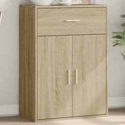 Berkfield Home Sideboard Sonoma Oak 60x30x84 cm Engineered Wood in Light Tan - Size: 60 x 30 x 84 cm - thumbnail 2