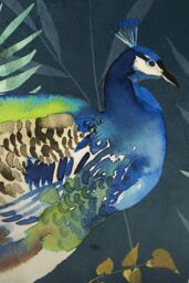 Soiree 'Peacock Jungle' Velvet Filled Cushion in Teal - Size: 43 cm x 43 cm - thumbnail 5