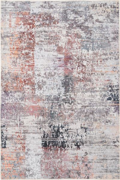 Kukoon Neutral Multicolour Distressed Abstract Non Slip Washable Low Pile Rug in Grey - Size: 120 cm x 170 cm - image 1