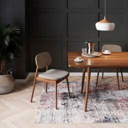 Kukoon Neutral Multicolour Distressed Abstract Non Slip Washable Low Pile Rug in Grey - Size: 120 cm x 170 cm - thumbnail 2