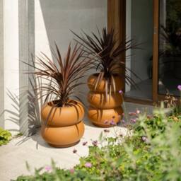 Charles Bentley Elho Amber Roll Low 43 Brown Plant Pot Indoor & Outdoor - thumbnail 2