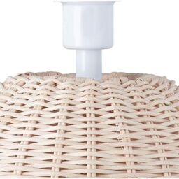 Happy Homewares Natural Light Brown Woven Rattan Table Lamp Base with White Cable & Switch - thumbnail 3