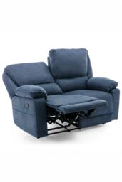 More4Homes Sydney 3 Seater Fabric Manual Recliner Sofa with Drinks Console in Blue - thumbnail 2