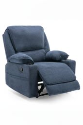 More4Homes Sydney 3 Seater Fabric Manual Recliner Sofa with Drinks Console in Blue - thumbnail 4