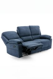 More4Homes Sydney 3 Seater Fabric Manual Recliner Sofa with Drinks Console in Blue - thumbnail 3